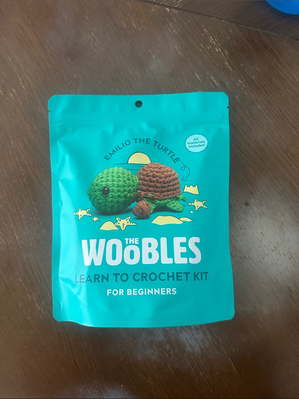 The Woobles Emilio the Turtle Crochet Kit - Teal